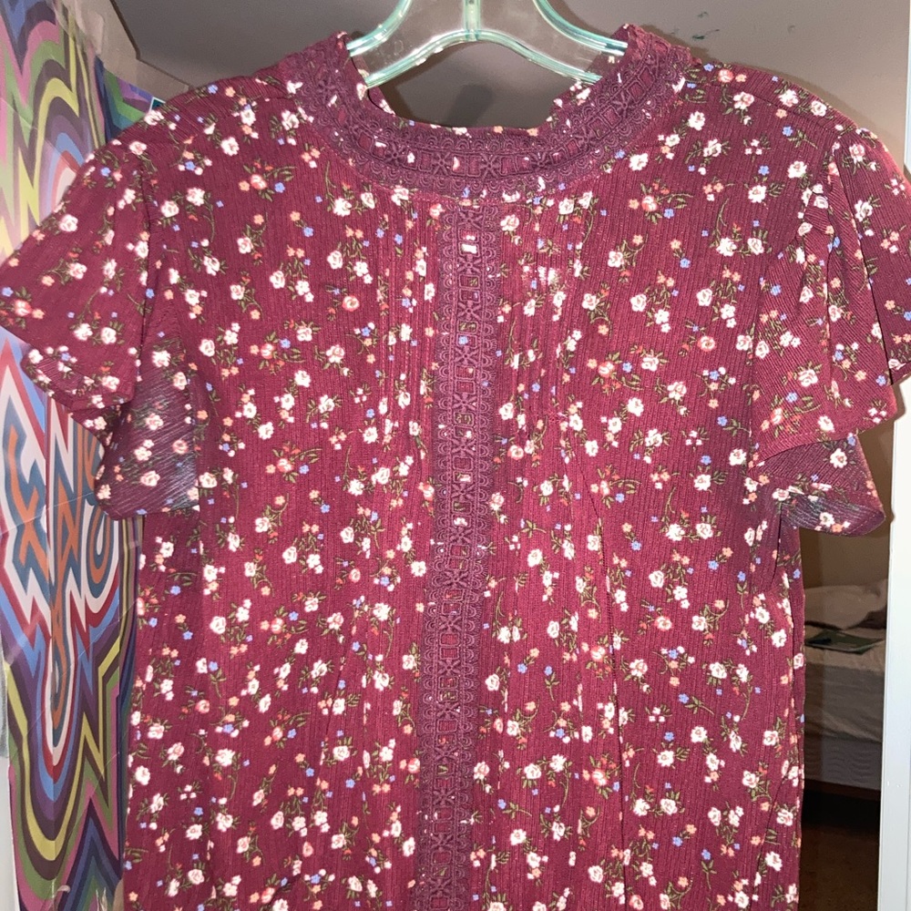 Maroon floral Blouse